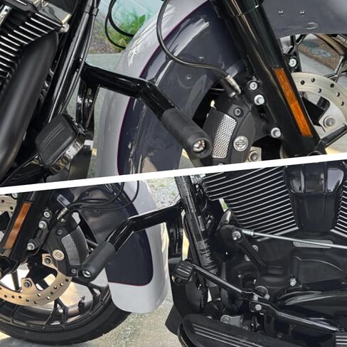 AUFER محرك دراجة نارية الحرس الأمامي الوفير شريط تحطم الطريق السريع متوافق مع 2014-2024 Harley Touring Street Glide Road Glide Road King Electra Glide Ultra Limited Flat Out Bar in Saudi Arabia
