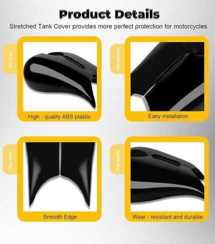 أغطية خزانات ممتدة، أغطية وقود جالون سوداء لامعة ممتدة متوافقة مع موديلات Harley Touring Street Glide، Road Glide FLH 2009-2023 in Kuwait