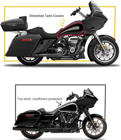 أغطية خزانات ممتدة، أغطية وقود جالون سوداء لامعة ممتدة متوافقة مع موديلات Harley Touring Street Glide، Road Glide FLH 2009-2023 in Kuwait
