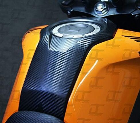 Decal Concepts Carbon Fiber Gas Tank Cover Accent Decal Graphic Kit - for Honda Grom (2017-2020) (Black Carbon Fiber) in Saudi Arabia