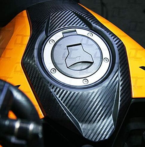 Decal Concepts Carbon Fiber Gas Tank Cover Accent Decal Graphic Kit - for Honda Grom (2017-2020) (Black Carbon Fiber) in Saudi Arabia