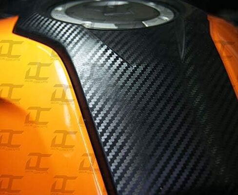 Decal Concepts Carbon Fiber Gas Tank Cover Accent Decal Graphic Kit - for Honda Grom (2017-2020) (Black Carbon Fiber) in Saudi Arabia