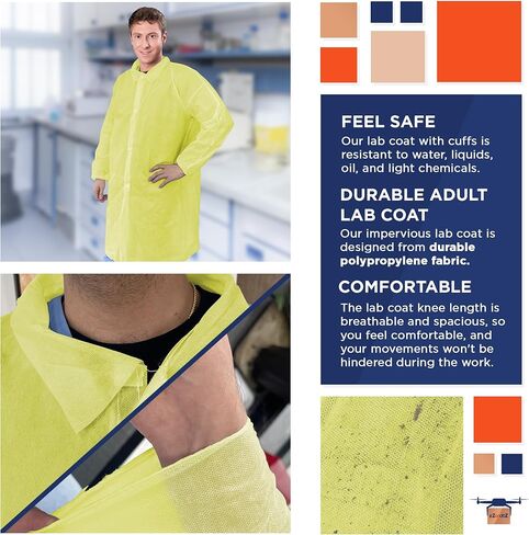 EZGOODZ Polypropylene Lab Coats 44" Multi-Colored in Saudi Arabia