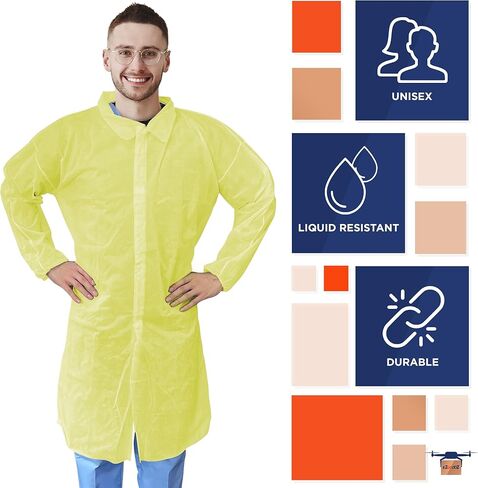 EZGOODZ Polypropylene Lab Coats 44" Multi-Colored in Saudi Arabia