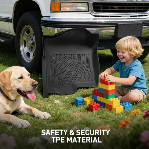 حصيرة أرضية الشاحنة مناسبة خصيصًا لسيارة Chevy Silverdao لـ GMC Sierra Extended Cab 1500 2000 2001 2002 2003 2004 2005 - ملحقات TPE للحماية من جميع الأحوال الجوية in Kuwait