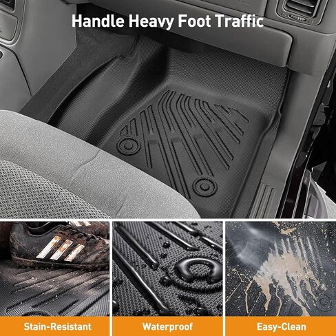 حصيرة أرضية الشاحنة مناسبة خصيصًا لسيارة Chevy Silverdao لـ GMC Sierra Extended Cab 1500 2000 2001 2002 2003 2004 2005 - ملحقات TPE للحماية من جميع الأحوال الجوية in Kuwait