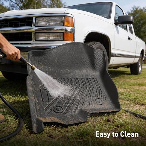 حصيرة أرضية الشاحنة مناسبة خصيصًا لسيارة Chevy Silverdao لـ GMC Sierra Extended Cab 1500 2000 2001 2002 2003 2004 2005 - ملحقات TPE للحماية من جميع الأحوال الجوية in Kuwait