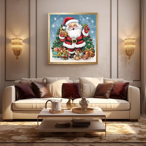 51buyoutgo Christmas 11ct Cross Stitch Kits, 11 CT Funny Pre Printed Counted Stamped Cross Stitch Embroidery Needlepoint Needlework Patterns Kits for Beginners Adults Crossstitch Wall Decor 40x40cm in Saudi Arabia