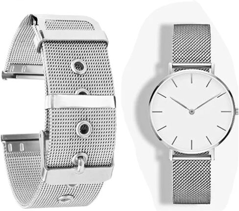 Stainless Steel Mesh Woven Watch Strap Adjustable Design Unisex Replacement Wristband in Saudi Arabia