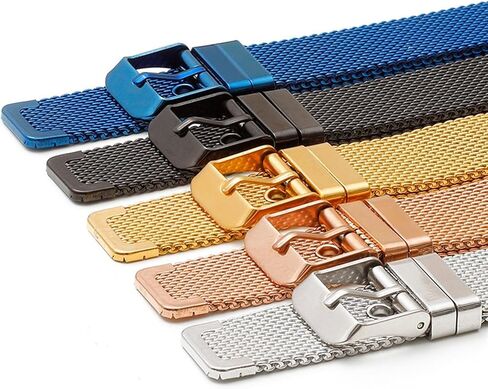Stainless Steel Mesh Woven Watch Strap Adjustable Design Unisex Replacement Wristband in Saudi Arabia