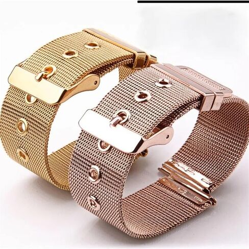 Stainless Steel Mesh Woven Watch Strap Adjustable Design Unisex Replacement Wristband in Saudi Arabia