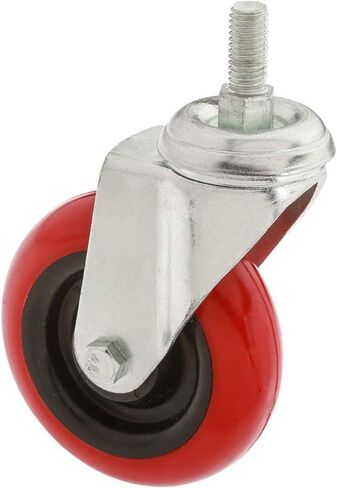 Steelex D2618 5-Inch 300-Pound Threaded Swivel Double Lock Polyurethane Plate Caster , red in Kuwait