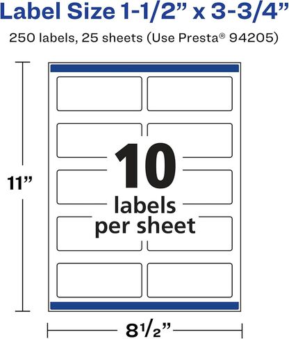 Avery Glossy Clear Rectangle Labels, Sure Feed Technology, 1.5" x 3.75", 250 Glossy Clear Labels, Print-to-The-Edge, Laser/Inkjet Printable in Saudi Arabia