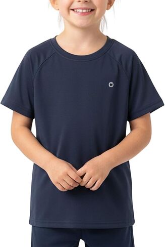PATPAT Girls Boys Athletic T-Shirts Short Sleeve Loose Tops Kids Quick Dry Gym Tennis Tees Activewear 5-14 Years in Saudi Arabia