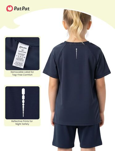 PATPAT Girls Boys Athletic T-Shirts Short Sleeve Loose Tops Kids Quick Dry Gym Tennis Tees Activewear 5-14 Years in Saudi Arabia