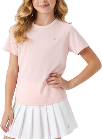 PATPAT Girls Boys Athletic T-Shirts Short Sleeve Loose Tops Kids Quick Dry Gym Tennis Tees Activewear 5-14 Years in Saudi Arabia