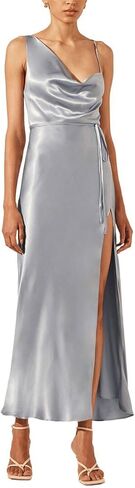 Shona Joy Womens La Lune Draped Side Split Midi Dress, 10 in Saudi Arabia