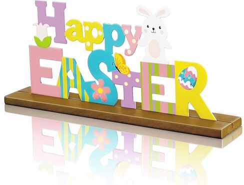 Easter Decorations for Home, Metal Easter Decorations for Table, Indoor Happy Easter Sign with Buuny, Spring Easter Centerpieces for Table Top Office Mantle Shelf in Kuwait