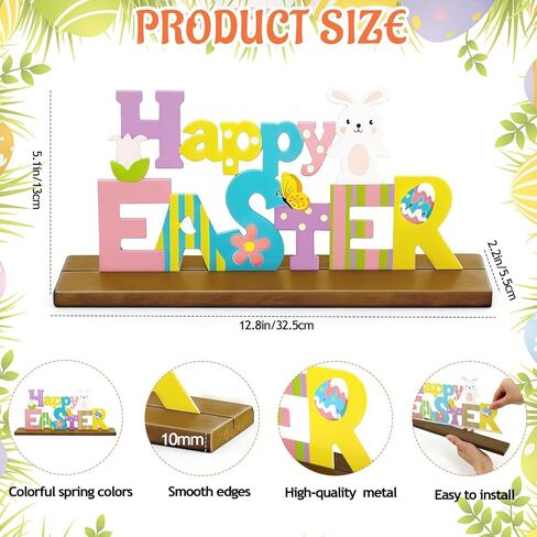 Easter Decorations for Home, Metal Easter Decorations for Table, Indoor Happy Easter Sign with Buuny, Spring Easter Centerpieces for Table Top Office Mantle Shelf in Kuwait