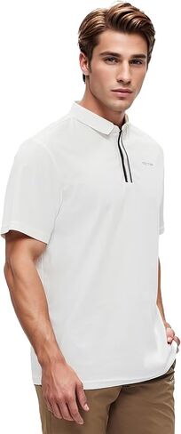 Men Polo Shirt Golf Short Sleeve Quick Dry Performance Golf Shirt 3-Button Tops Tennis Fitness Leisure Outdoor Sports in Saudi Arabia