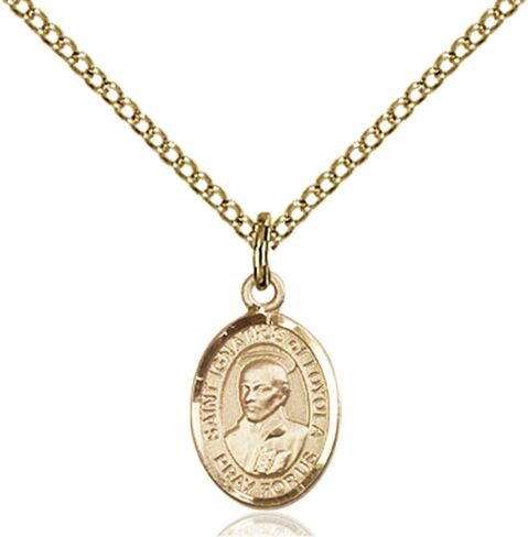 Bonyak Jewelry St. Ignatius of Loyola Hand-Crafted Oval Medal Pendant in 14kt Yellow Gold-Filled in Saudi Arabia