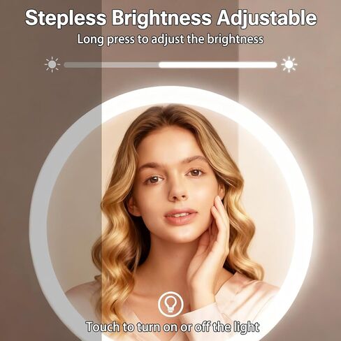 Makeup Mirror with Lights and Magnification, Electric Lighted Makeup Mirror with 10x Magnification, Magnifying Mirror with Light for The Bathroom, 360° Rotation & Height Adjustable in Saudi Arabia