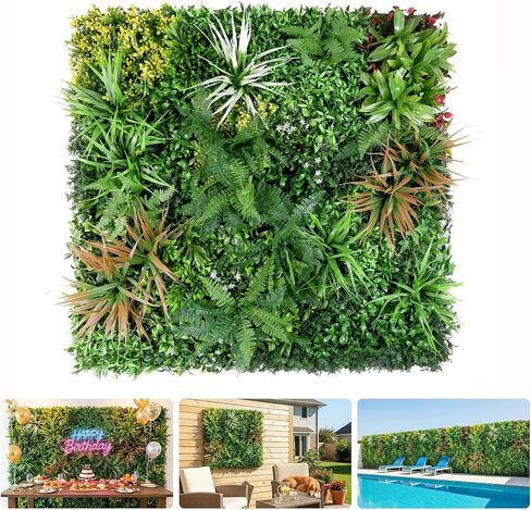 Artificial Plant Wall Panels, 40"x 40" Boxwood Hedge Wall Panels with UV Protection, Privacy Screen Fence, Greenery Wall Backdrop for Indoor Outdoor Garden Fence Backyard Decor (B0001) in Saudi Arabia