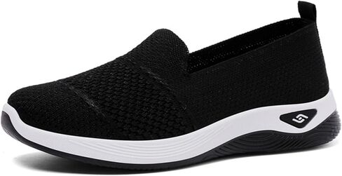 Women's Slip-On Mules - Middle-Aged Mom Lightweight Breathable Casual Shoes(Black) in Saudi Arabia