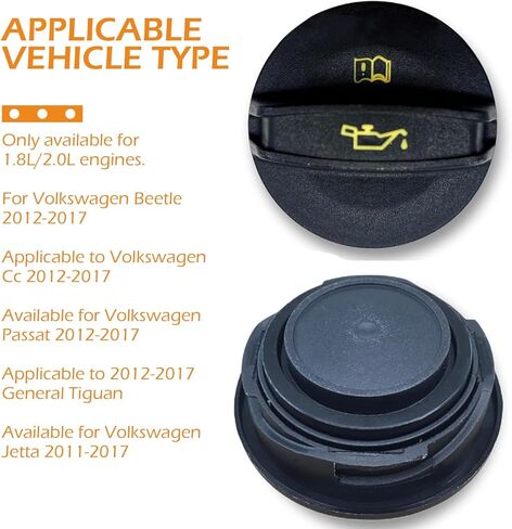 Fuel Tank Cap for Cars – 06K103485A Sealed Integrated Engine Oil Tank Cap, Quick Replacement Auto Parts for VW Audi, Wear-resistant & Portable Tool (Black) in Saudi Arabia