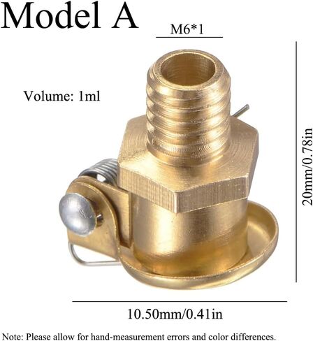 4 Pcs Copper Spring Grease Oil Cup Cap, Copper L Shape Oil Container Cup Oiler Lathe Machine Power Accessories (M6*1) in Saudi Arabia