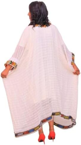 Ethiopia Traditional Women's Embroidery Top Cloth, Simple Summer habesha Dress, Habesha Tops,Ethiopian Cultural Dress, Ethiopian Gift, Ethiopian Fashion Multi in Saudi Arabia