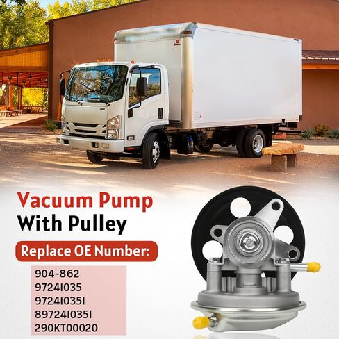 Vacuum Pump with Pulley for 1995-2020 Isuzu NPR NPR-HD Gas V8 L4, L96 LQ4 LY6 L31 L05 3.0L 3.9L 4.8L 5.2L 5.7L 6.0L Replacement 904-862, 97241035, 8972410351, 290KT00020 in Kuwait