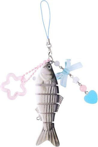 Fish Keychain, Funny Cute Fish Key Chain Key Ring Keyring Fisherman Charms for Women Fishing Enthusiasts Fishing Keychain for Phone Bag Purse Charms Car Gifts Accessories in Saudi Arabia