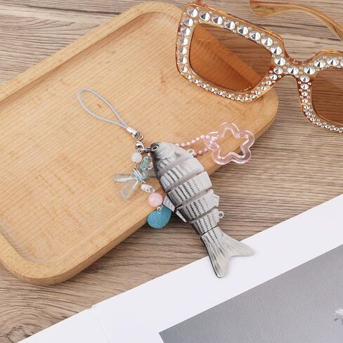 Fish Keychain, Funny Cute Fish Key Chain Key Ring Keyring Fisherman Charms for Women Fishing Enthusiasts Fishing Keychain for Phone Bag Purse Charms Car Gifts Accessories in Saudi Arabia