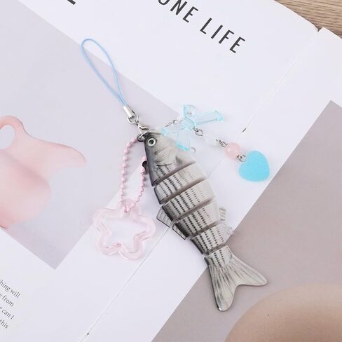 Fish Keychain, Funny Cute Fish Key Chain Key Ring Keyring Fisherman Charms for Women Fishing Enthusiasts Fishing Keychain for Phone Bag Purse Charms Car Gifts Accessories in Saudi Arabia