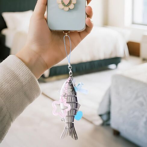 Fish Keychain, Funny Cute Fish Key Chain Key Ring Keyring Fisherman Charms for Women Fishing Enthusiasts Fishing Keychain for Phone Bag Purse Charms Car Gifts Accessories in Saudi Arabia