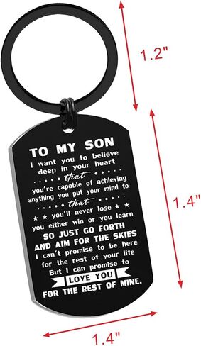 Son Gifts for Birthday Graduation Valentines Fathers Day, Teen Boy Keychain from Mom Dad, Metal Engraved in Kuwait