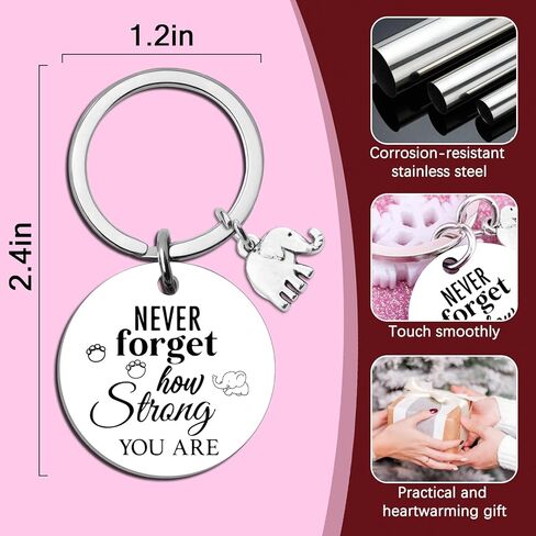 Inspirational Elephant Keychain Elephant Gifts for Women Meaningful Uplifting Gifts for Women Friends Coworkers Strong Womens Gift for Birthday Christmas Graduation Elephants Keyring Jewelry in Saudi Arabia