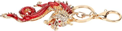 Chinese Dragon Keychain, Zinc Alloy, Crystal Design, Symbol of Good Fortune, Rustproof, Car Accessory in Saudi Arabia