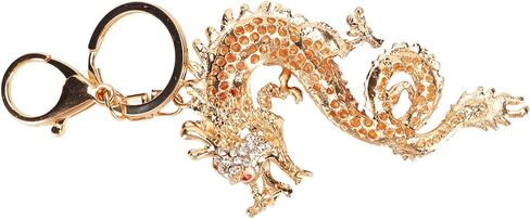 Chinese Dragon Keychain, Zinc Alloy, Crystal Design, Symbol of Good Fortune, Rustproof, Car Accessory in Saudi Arabia