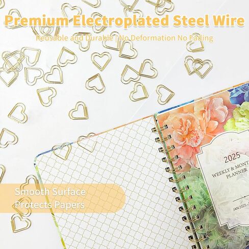 120pcs Premium Metal Heart-Shaped Paper Clips - Gold Love Design for Office Organization, Wedding Decor, Bookmarks & Craft Projects in Saudi Arabia
