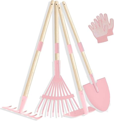 Kids Gardening Tool Set,6 pcs Detachable Toddler Gardening Tools with Shovel,Rake,Hoe and Rake for Outdoor Summer Yard Lawn Beach,Christmas Birthday Gifts for Age 3,4,5 Year (Green Shovel) in Saudi Arabia