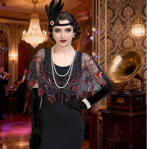 ELECLAND 10 Pieces 1920s Flapper Gatsby Accessories Set Fashion Roaring 20's Theme Set with Headband Headpiece for Women in Saudi Arabia