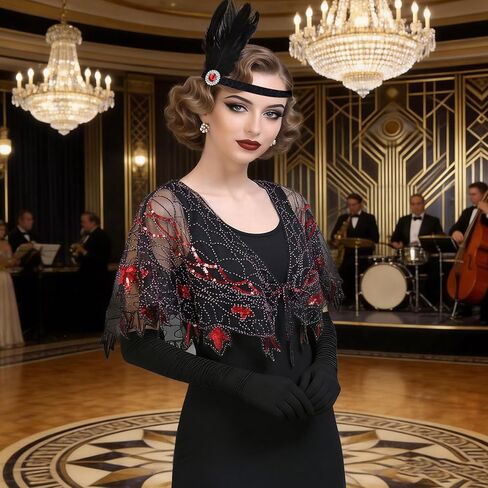 ELECLAND 10 Pieces 1920s Flapper Gatsby Accessories Set Fashion Roaring 20's Theme Set with Headband Headpiece for Women in Saudi Arabia