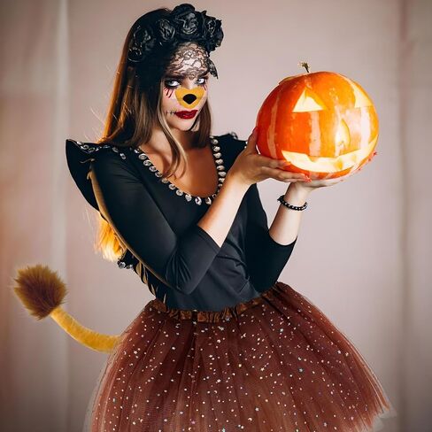 Halloween Lion Costume Set for Girls Lion Tutu Ears Headband Tail Costume Kit for Adult Halloween Cosplay in Kuwait