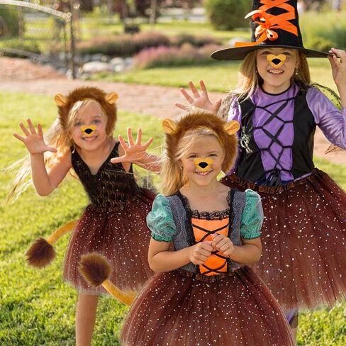 Halloween Lion Costume Set for Girls Lion Tutu Ears Headband Tail Costume Kit for Adult Halloween Cosplay in Kuwait