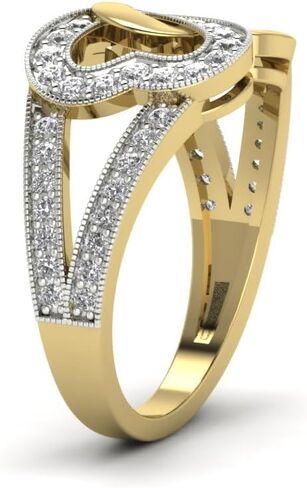 925 Sterling Silver 14K Yellow gold Plated Gemstone Zircon Accent Intertwined Hearts Ring in Saudi Arabia