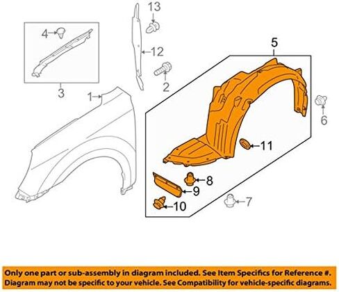 متوافق مع 10-15 Outback Front Splash Shield الداخلية Fender Liner Panel لوحة اليسار واليمين مجموعة زوج in Kuwait