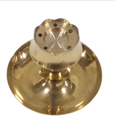 Brass Incense Holder Lotus Stick Incense Burner and Cone Incense Holder with Ash Catcher Agarbatti Stand, Holder Artistic Lotus Flower Censer Plate Incense Tray for Pooja Ganesha Decoration(Gold) in Saudi Arabia