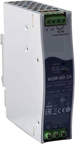 1pcs WDR-60-24 24V 2.5A 60W Input Industrial DIN Rail Power Supply in Saudi Arabia